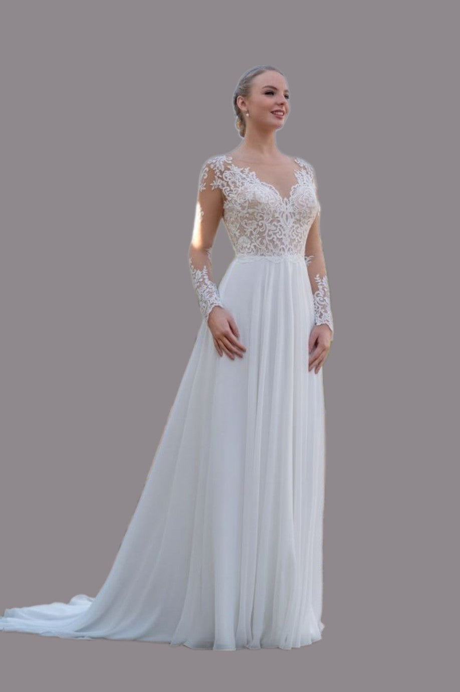 Brautkleid mit Chiffonrock