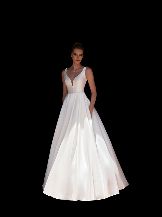 Idalia ist ein exquisites Prinzessinnen-Brautkleid mit einer atemberaubenden Kathedralschleppe