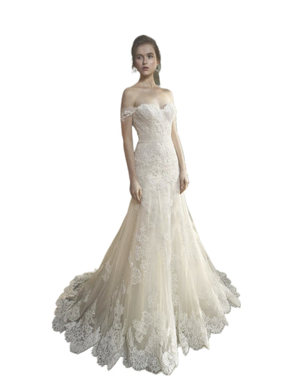 Enzoani Brautkleid KARA in Ivory/Beige  Gr. 42