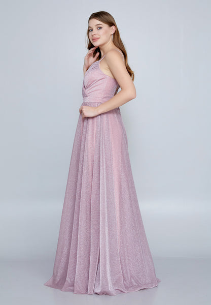 Sleeveless Maxi Tulle A - Line Purple Prom Dress