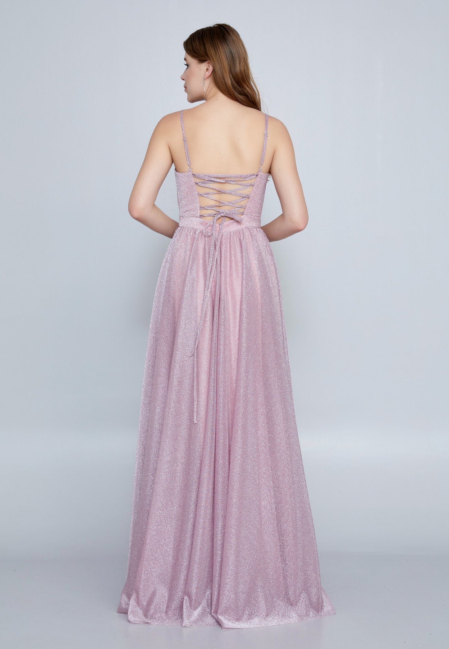 Sleeveless Maxi Tulle A - Line Purple Prom Dress