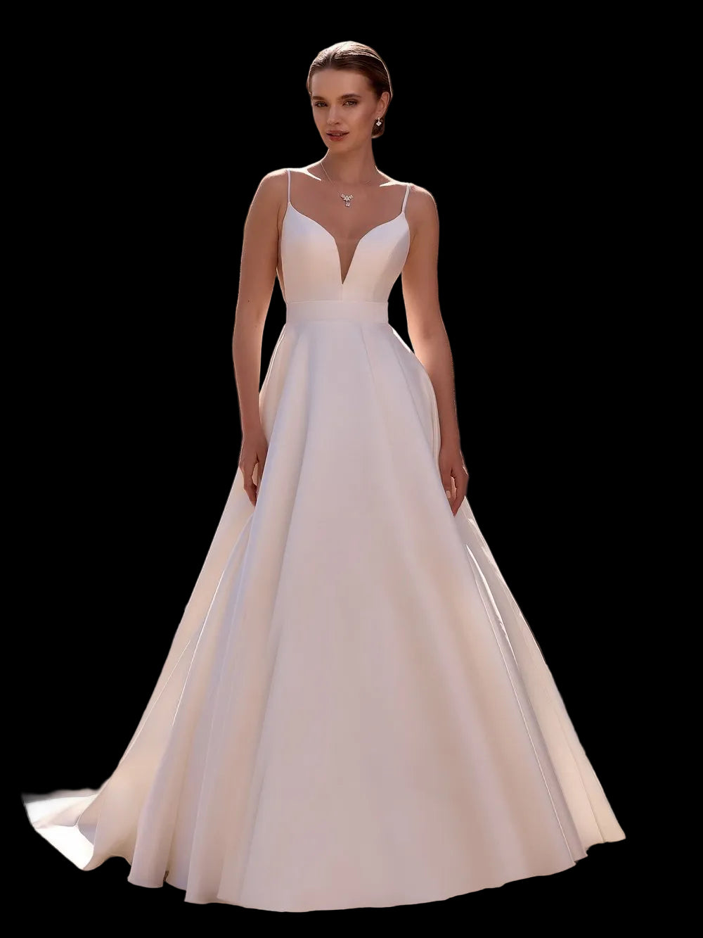 Prinzessinnen-Brautkleid aus edlem Mikado-Stoff