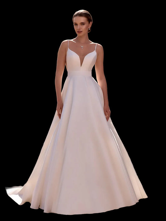 Prinzessinnen-Brautkleid aus edlem Mikado-Stoff