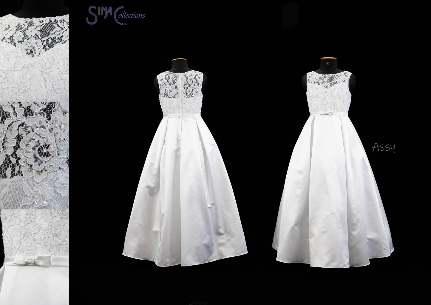 Designer Kommunionkleid "French Style" in Farbe Weiß