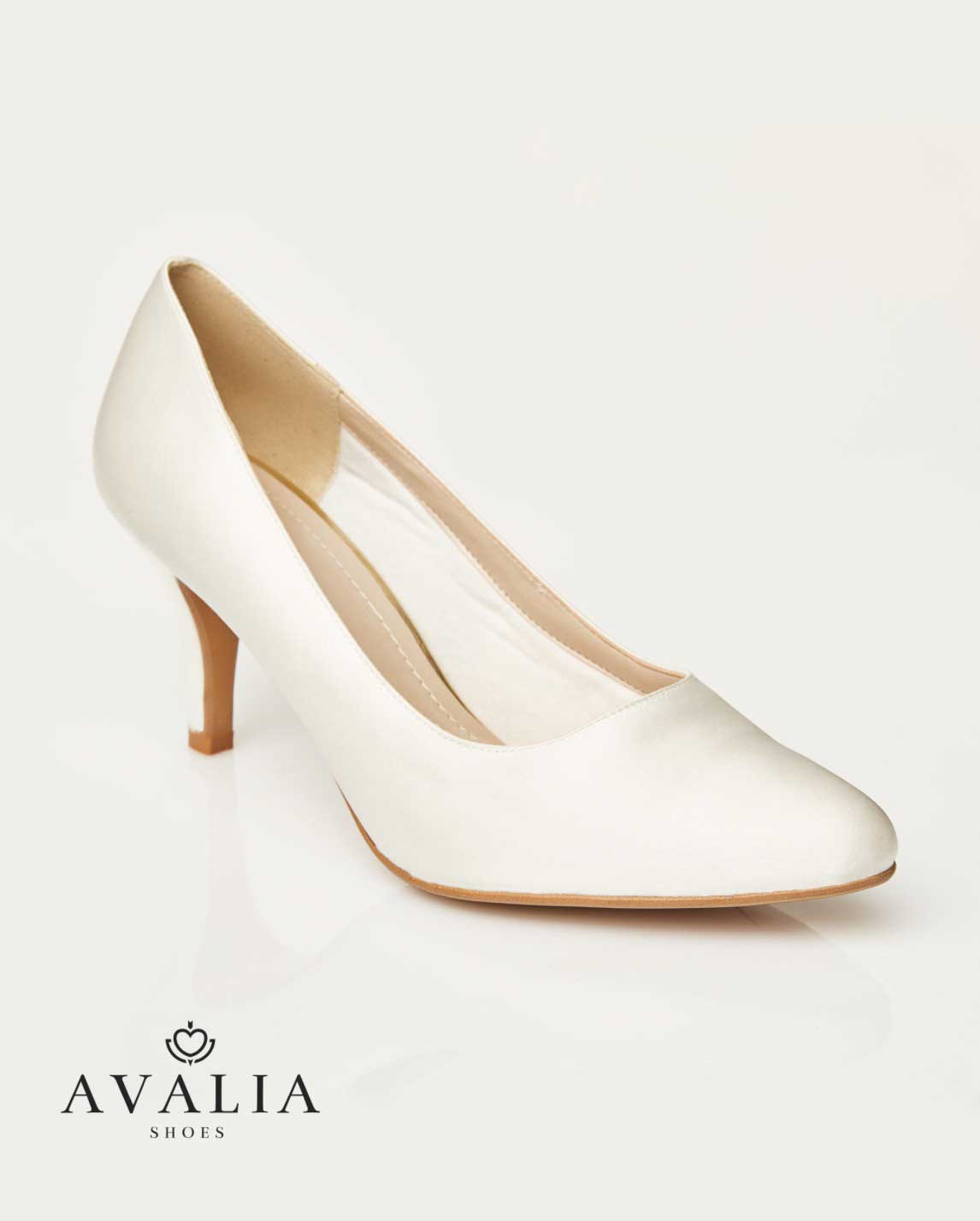 Premium-Qualität AVALIA Schuhe Anna, Satin 5,5 cm Farbe Ivory