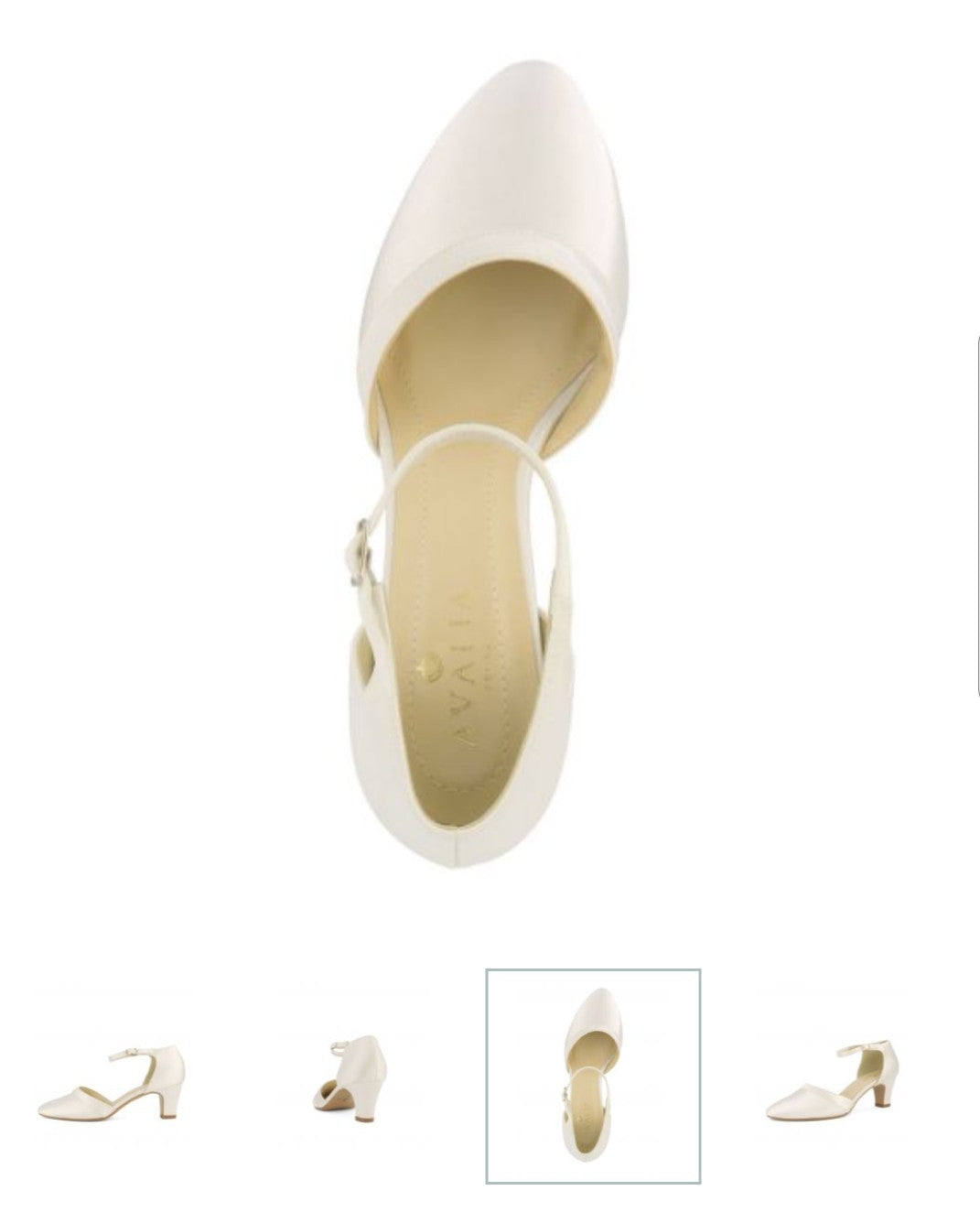 Premium-Qualität AVALIA Schuhe EMMA, Satin 5,5 cm Farbe Ivory