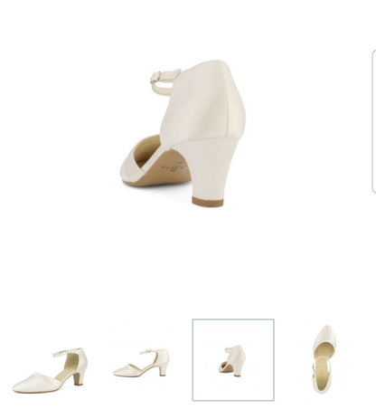 Premium-Qualität AVALIA Schuhe EMMA, Satin 5,5 cm Farbe Ivory