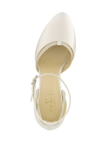 Premium-Qualität AVALIA  Schuhe LUNA mit Glitzer,  Satin 5,5 cm Farbe Ivory
